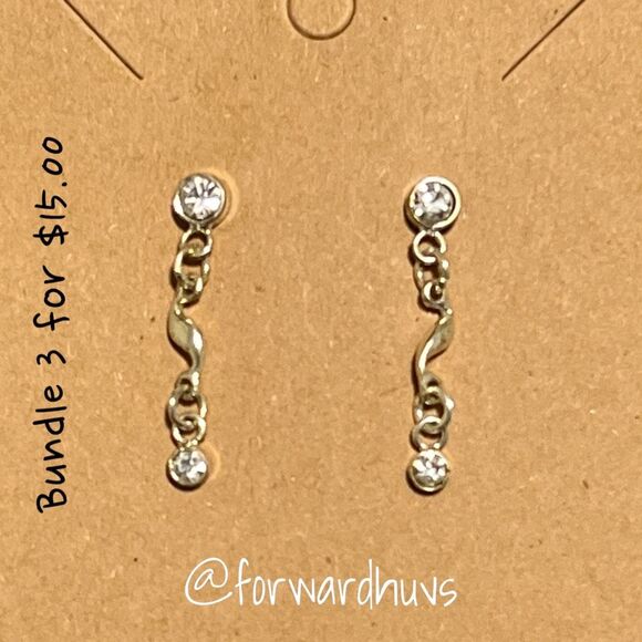 Bundle 3 for $15 Fancy Silver Tone Dangle Earrings - Picture 1 of 6